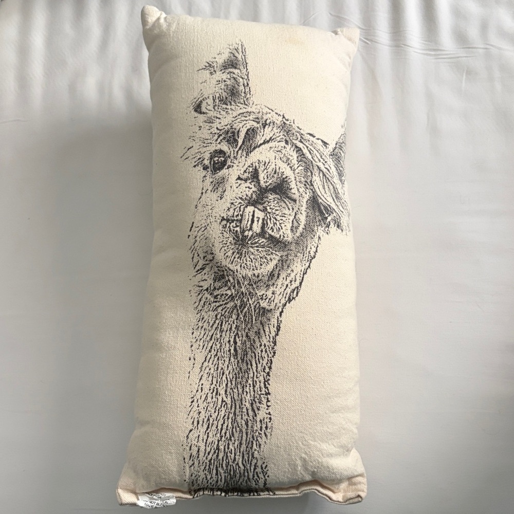 Alpaca Print Cream Pillow